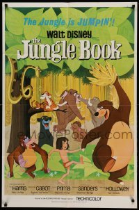 3f456 JUNGLE BOOK 1sh '67 Disney classic, great cartoon image of Mowgli & his friends!