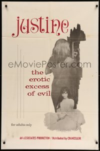 3f462 JUSTINE 1sh '67 Lidia Coldwell, Philip Dross, erotic excess of evil!