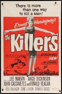3f471 KILLERS 1sh '64 sexy full-length Angie Dickinson, Lee Marvin, directed by Don Siegel!