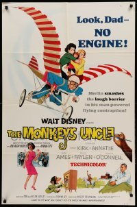 3f593 MONKEY'S UNCLE 1sh '65 Walt Disney, Annette Funnicello flying with ape!