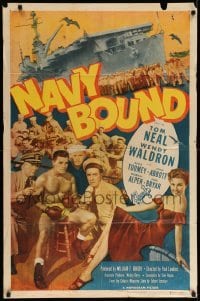 3f626 NAVY BOUND 1sh '51 boxing Navy sailor Tom Neal, sexy Wendy Waldron!