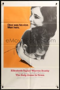 3f666 ONLY GAME IN TOWN int'l 1sh '69 Elizabeth Taylor & Warren Beatty are in love in Las Vegas!
