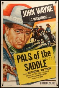 3f449 JOHN WAYNE 1sh 1953 great image of The Duke, Pals of the Saddle!