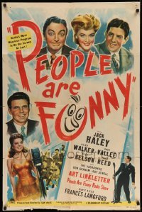 3f689 PEOPLE ARE FUNNY style A 1sh '45 Jack Haley, Rudy Valee, Helen Walker, Ozzie Nelson!