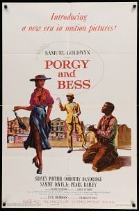3f704 PORGY & BESS 1sh '59 art of Sidney Poitier, Dorothy Dandridge & Sammy Davis Jr.!