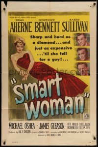 3f802 SMART WOMAN 1sh '48 Brian Aherne, Barry Sullivan, sexy full-length Constance Bennett!