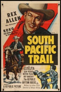 3f809 SOUTH PACIFIC TRAIL 1sh '52 Arizona Cowboy Rex Allen & Koko, Miracle Horse of the Movies!