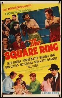 3f823 SQUARE RING 26x41 1sh '55 close up of boxer Robert Beatty fighting in boxing ring!
