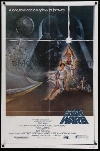 3f830 STAR WARS style A fourth printing 1sh '77 George Lucas classic sci-fi epic, art by Tom Jung!
