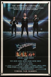 3f856 SUPERMAN II teaser 1sh '81 Christopher Reeve, Terence Stamp, great image of villains!