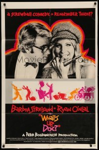 3f964 WHAT'S UP DOC style B 1sh '72 Barbra Streisand, Ryan O'Neal, directed by Peter Bogdanovich!