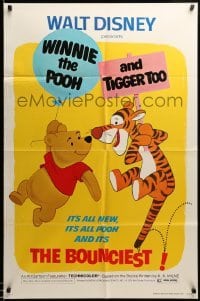 3f977 WINNIE THE POOH & TIGGER TOO 1sh '74 Walt Disney, characters created by A.A. Milne!