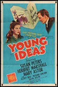 3f994 YOUNG IDEAS 1sh '43 Susan Peters & Elliott Reid in early Jules Dassin romance!