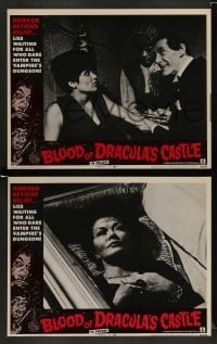 3g060 BLOOD OF DRACULA'S CASTLE 8 LCs '69 John Carradine, vampires, horror beyond belief!