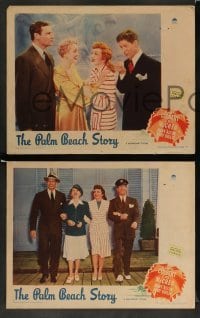 3g002 PALM BEACH STORY 8 LCs '42 Preston Sturges, Claudette Colbert, Joel McCrea, Mary Astor, Vallee