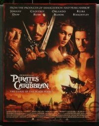3g005 PIRATES OF THE CARIBBEAN 14 LCs '03 Johnny Depp as Jack Sparrow, Keira Knightley, Bloom!