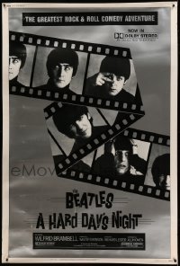 3h048 HARD DAY'S NIGHT 40x60 R82 image of The Beatles in their first film, rock & roll classic!