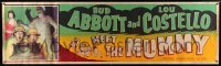 3h067 ABBOTT & COSTELLO MEET THE MUMMY paper banner '55 great image of Bud & Lou w/ monster, rare!