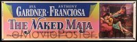 3h087 NAKED MAJA paper banner '59 art of sexy Ava Gardner & Tony Franciosa, brazen painting, rare!