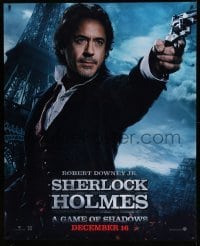 3h030 SHERLOCK HOLMES: A GAME OF SHADOWS mylar 47x57 special '11 Robert Downey Jr pointing gun!