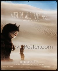 3h032 WHERE THE WILD THINGS ARE DS 47x57 special '09 Spike Jonze, cool monster & kid in desert!