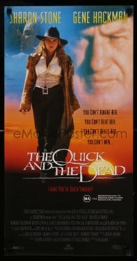 3j063 QUICK & THE DEAD Aust daybill '95 image of sexy Sharon Stone & Gene Hackman!
