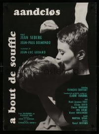 3j241 A BOUT DE SOUFFLE Danish '61 Jean-Luc Godard classic, Jean Seberg, Jean-Paul Belmondo!