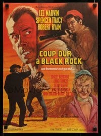 3j747 BAD DAY AT BLACK ROCK French 15x21 R69 Lee Marvin, Spencer Tracy, smiling Anne Francis!