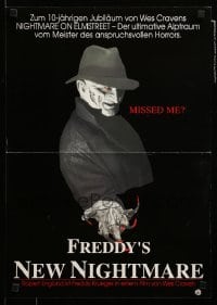 3j080 NEW NIGHTMARE teaser German 17x23 '94 different image of Robert Englund as Freddy Kruger!