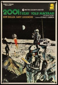3j140 2001: A SPACE ODYSSEY Turkish '73 Stanley Kubrick, art of astronauts by Bob McCall