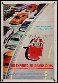 3j001 FERRIS BUELLER'S DAY OFF Venezuelan '86 best art of Broderick & friends in Ferrari!