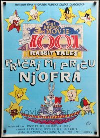 3j306 1001 RABBIT TALES Yugoslavian 20x28 '82 Bugs Bunny, Daffy Duck, Porky Pig, Chuck Jones!