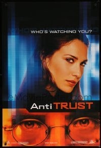 3k524 ANTITRUST teaser 1sh '01 Peter Howtitt crime thriller, close-up of sexiest Claire Forlani!