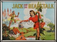 3k235 JACK & THE BEANSTALK stage play British quad '30s artwork of female Jack & giant!