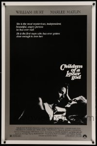 3k572 CHILDREN OF A LESSER GOD 1sh '86 William Hurt & Best Actress winner Marlee Matlin!