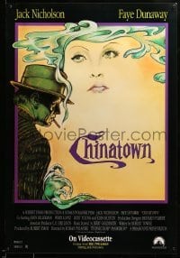 3k455 CHINATOWN 27x40 video poster R90 Roman Polanski directed classic, artwork by Jim Pearsall!