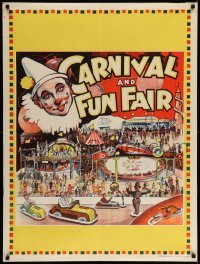 3k286 MAMMOTH CIRCUS: CARNIVAL & FUN FAIR 30x40 English circus poster '30s cool art of fun rides!