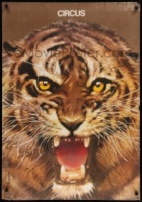 3k394 CYRK 27x38 Polish commercial poster '80s artwork of huge circus tiger by Swierzy!
