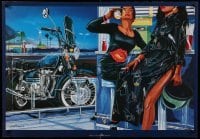 3k377 GIORGIO PARMIGIANI 3251 27x39 Italian commercial poster '82 sexy women & Honda motorcycle!