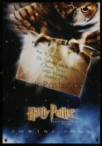 3k371 HARRY POTTER & THE PHILOSOPHER'S STONE 27x39 French commercial poster '01 Hedwig the owl!