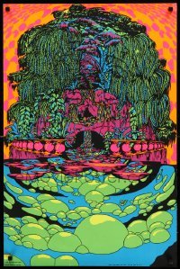 3k411 IN ANOTHER LAND 22x34 commercial poster '70 groovy blacklight art by Michael Rhodes!