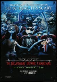 3k372 NIGHTMARE BEFORE CHRISTMAS 27x39 French commercial poster R06 Burton, Disney, cast in theater!