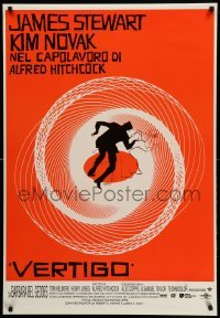 3k395 VERTIGO 27x39 Spanish commercial poster '90s Alfred Hitchcock classic, artwork by Saul Bass