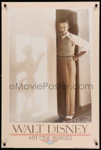 3k431 WALT DISNEY 24x36 commercial poster '86 incredible portrait with Mickey Mouse shadow!