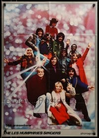 3k267 LES HUMPHRIES SINGERS Danish music poster '70s great image of the German pop group!
