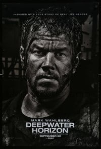 3k610 DEEPWATER HORIZON teaser DS 1sh '16 great close-up image of oil-covered Mark Wahlberg!