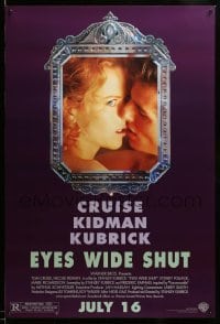 3k635 EYES WIDE SHUT advance 1sh '99 Kubrick, Tom Cruise & Nicole Kidman reflected in mirror!