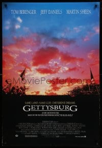 3k654 GETTYSBURG DS 1sh '93 by BOTH Jeff Daniels AND Martin Sheen, cool Civil War image!