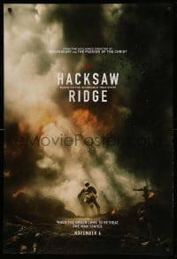 3k675 HACKSAW RIDGE teaser DS 1sh '16 Andrew Garfield as PFC Desmond Doss, directed by Mel Gibson!