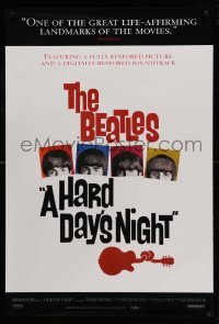3k679 HARD DAY'S NIGHT 1sh R99 The Beatles in their first film, rock & roll classic!